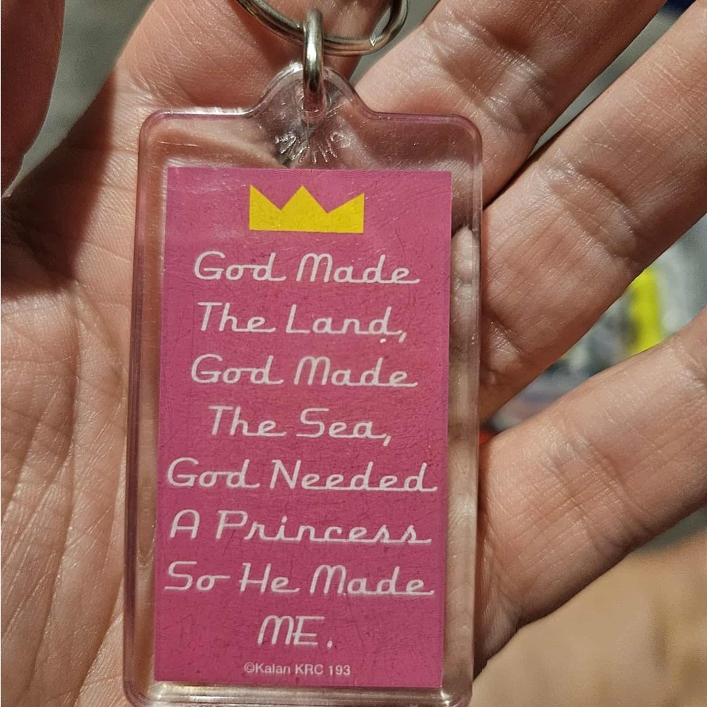 Pink Princess Keychain with Crown Design